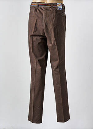 Pantalon chino tissage popeline taille normale marron MEYER homme
