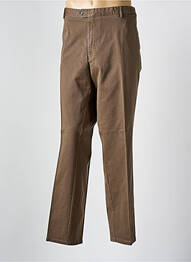 Pantalon chino fermeture zippée sous rabat avec crochet taille normale marron MEYER homme
