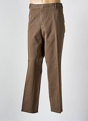 Pantalon chino fermeture zippée sous rabat avec crochet taille normale marron MEYER homme