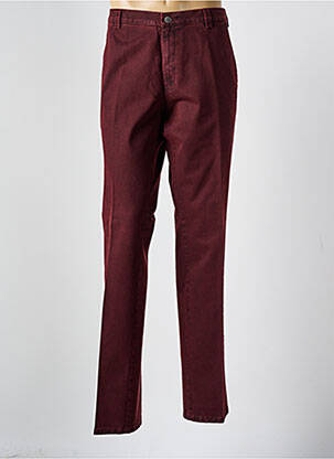 Pantalon chino stretch taille basse rouge MEYER homme