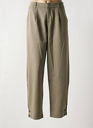 Pantalon droit stretch taille normale vert CREAM femme