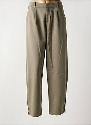 Pantalon droit stretch taille normale vert CREAM femme