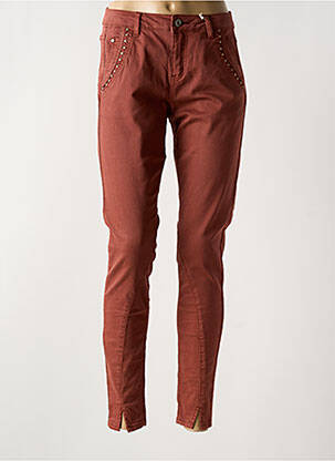 Pantalon slim tissage popeline taille normale rouge CREAM femme