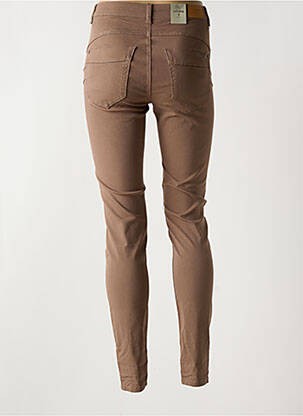Pantalon slim tissage popeline taille normale marron CREAM femme