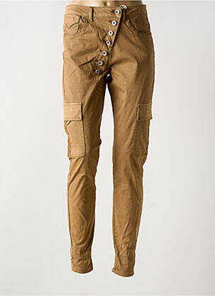 Pantalon slim tissage popeline taille normale marron CREAM femme
