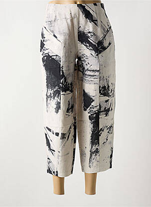 Pantalon 7/8 tissage popeline taille normale gris KOKOMARINA femme