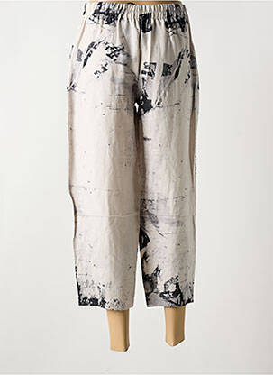 Pantalon 7/8 tissage popeline taille normale gris KOKOMARINA femme