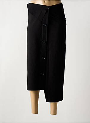 Jupe mi-longue stretch noir NIJII femme