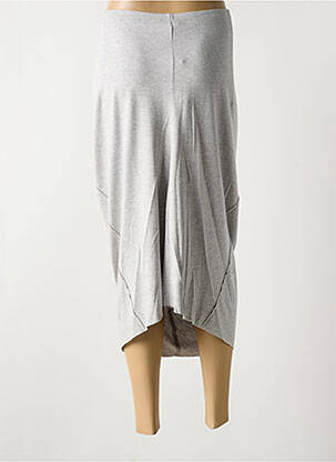 Jupe longue coupe droite gris OSKA femme