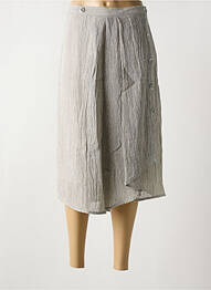 Jupe mi-longue coupe droite gris NIJII femme