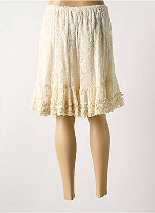 Jupe mi-longue coupe droite beige RHUM RAISIN femme