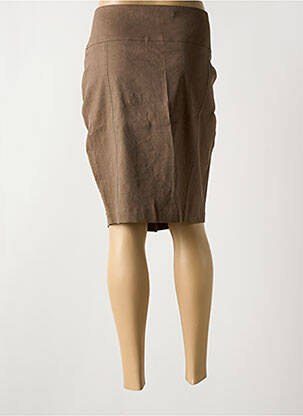 Jupe mi-longue stretch marron SARAH PACINI femme