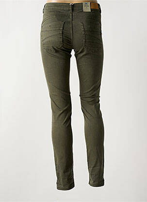 Pantalon slim tissage popeline taille normale vert CREAM femme