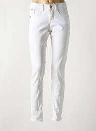 Pantalon slim tissage popeline taille normale blanc CREAM femme