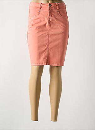 Jupe mi-longue stretch orange CREAM femme