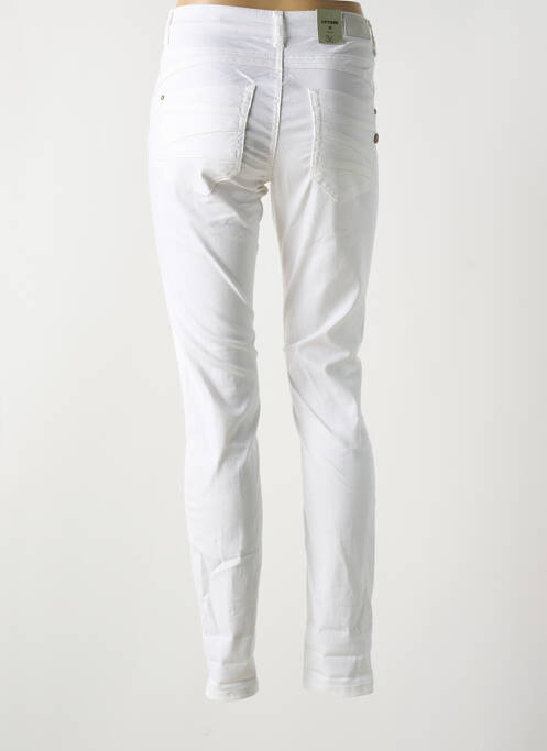 Pantalon slim tissage popeline taille normale blanc CREAM femme