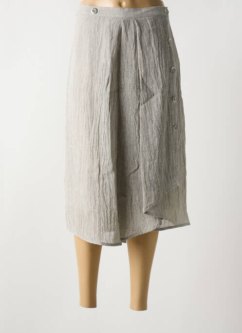 Jupe mi-longue gris NIJII pour femme