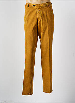 Pantalon chino fermeture zippée sous rabat avec crochet taille normale jaune MEYER homme