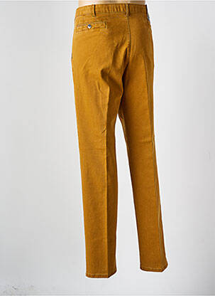 Pantalon chino fermeture zippée sous rabat avec crochet taille normale jaune MEYER homme
