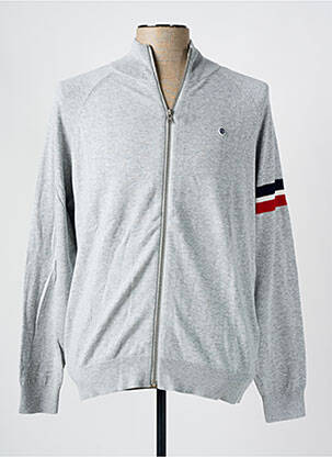 Gilet manches longues tissage chiné gris SERGE BLANCO homme
