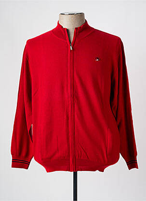 Gilet manches longues maille fine rouge MONTE CARLO homme