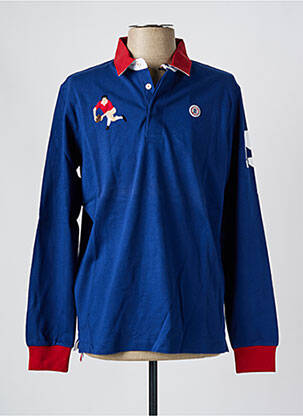 Polo manches longues manches longues bleu SERGE BLANCO homme