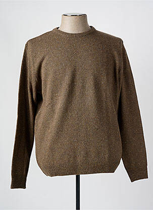 Pull col rond manches longues marron BERAC homme