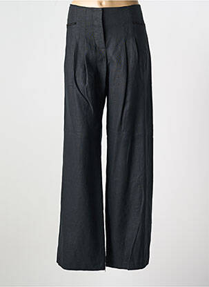 Pantalon droit fermeture zippée sous rabat avec crochet noir MOLOKO femme