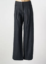 Pantalon droit fermeture zippée sous rabat avec crochet noir MOLOKO femme
