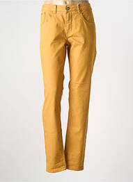 Pantalon slim tissage popeline taille normale jaune CREAM femme