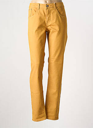 Pantalon slim tissage popeline taille normale jaune CREAM femme