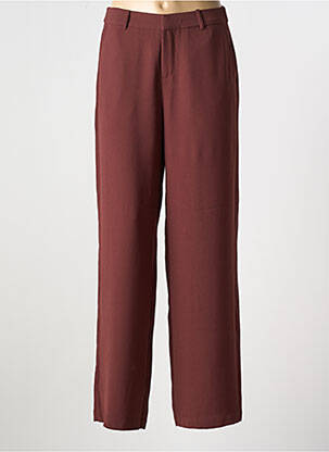 Pantalon droit fermeture zippée sous rabat avec crochet taille normale violet CREAM femme
