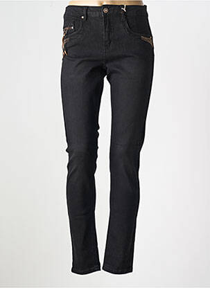 Jeans coupe slim broderie rivets taille normale noir CREAM femme