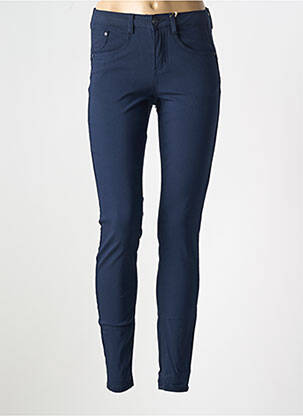 Pantalon slim tissage popeline taille normale bleu CREAM femme