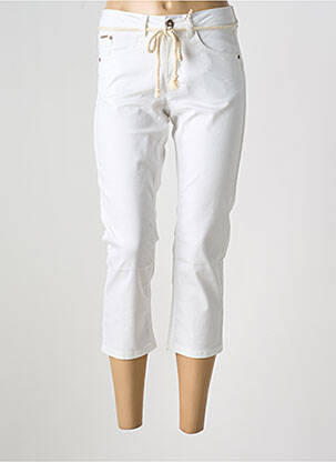 Pantacourt stretch taille normale blanc CREAM femme