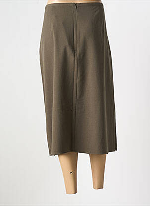 Jupe mi-longue coupe droite vert CREAM femme