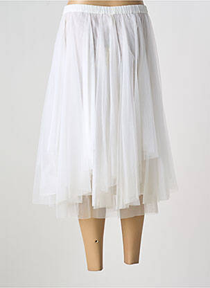 Jupe mi-longue coupe droite blanc RHUM RAISIN femme