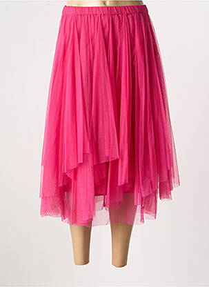 Jupe mi-longue coupe droite rose RHUM RAISIN femme