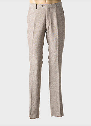 Pantalon slim fermeture zippée sous rabat boutonné taille normale beige FITECOM homme