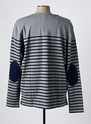Pull col rond manches longues gris DEAUVILLE & ARMOR-LUX homme