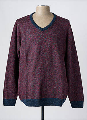 Pull col v manches longues bleu MONTE CARLO homme