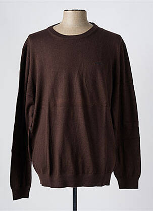 Pull col rond manches longues marron MISE AU GREEN homme