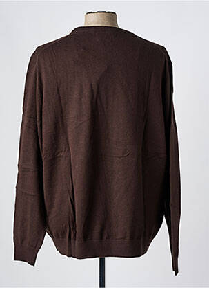 Pull col rond manches longues marron MISE AU GREEN homme