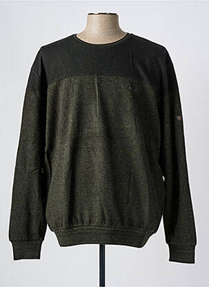 Pull col rond manches longues vert MONTE CARLO homme