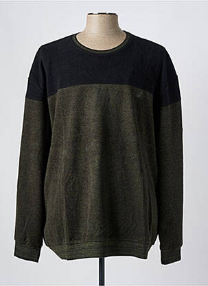 Pull col rond manches longues vert MONTE CARLO homme