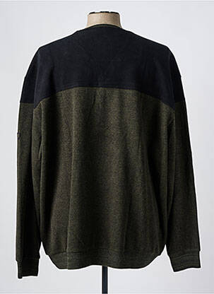 Pull col rond manches longues vert MONTE CARLO homme