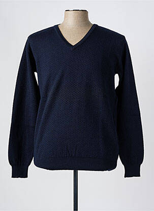 Pull col v manches longues bleu BERAC homme