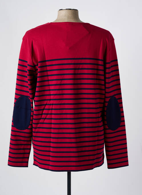 Pull col rond manches longues rouge DEAUVILLE & ARMOR-LUX homme
