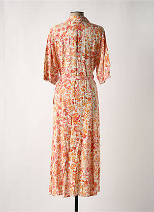 Robe mi-longue manches 3/4 manches 3/4 orange CREAM femme
