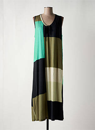 Robe longue imprimé fantaisie sans manche vert MASAI femme